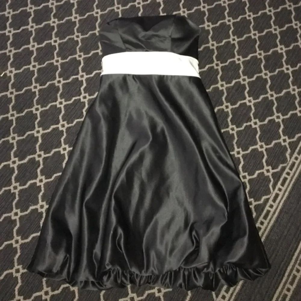 Bill Levkoff Black & White Bridesmaid Dress